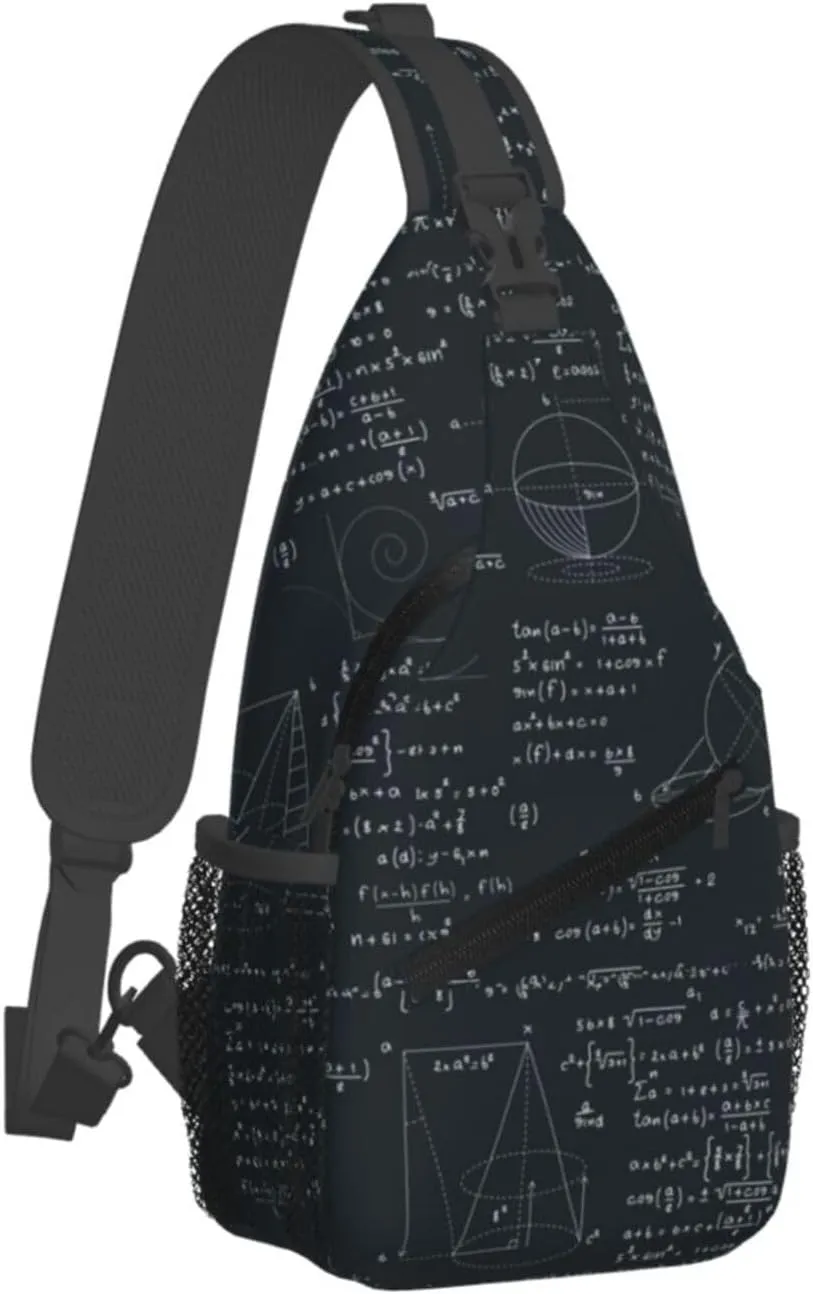 Math Crossbody Bag Funny Math Shoulder Bag Backpack Mathematics Sling Bag Mathematics Chest Casual Daypack Bag