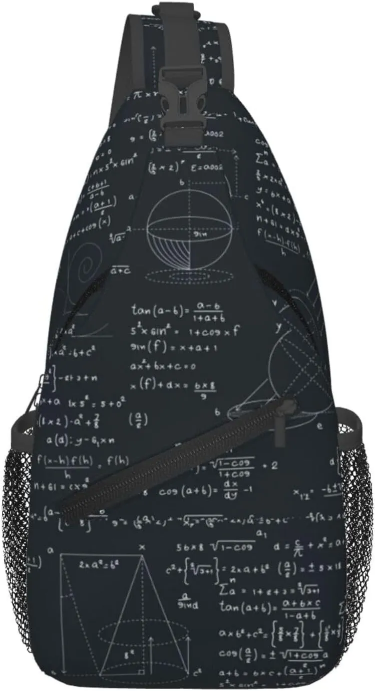 Math Crossbody Bag Funny Math Shoulder Bag Backpack Mathematics Sling Bag Mathematics Chest Casual Daypack Bag