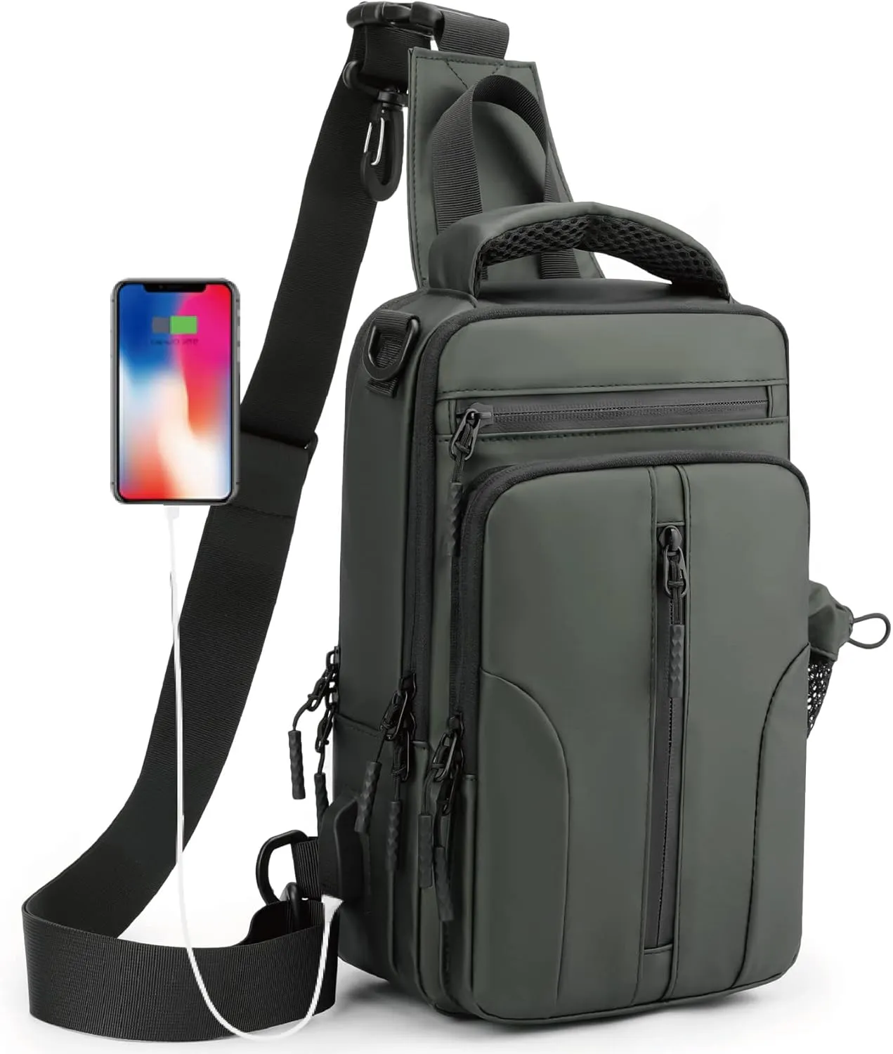 MAYMOONER Anti Theft Crossbody Backpack Shoulder Sling Bag Men Women One Strap Motorcycle Messenger Bag Daypack for Cycling