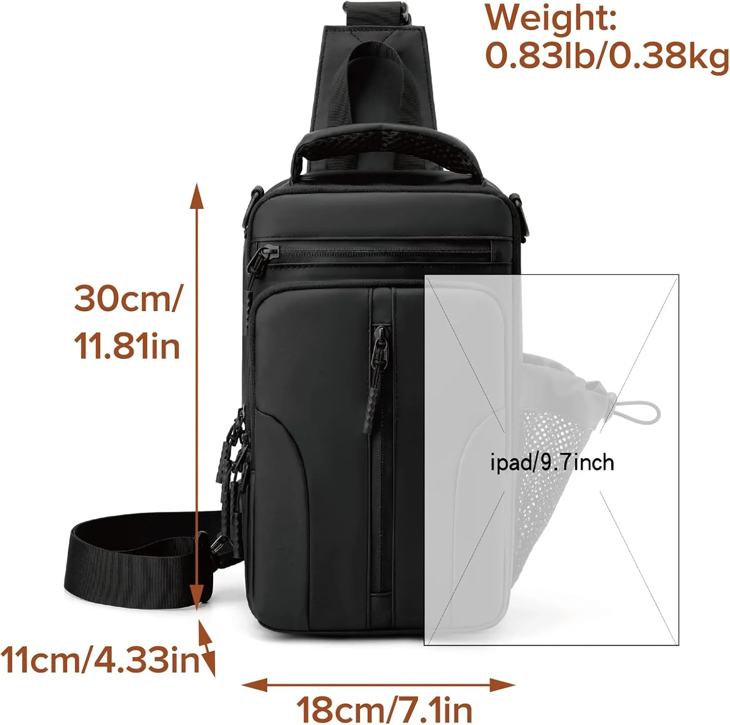 MAYMOONER Anti Theft Crossbody Backpack Shoulder Sling Bag Men Women One Strap Motorcycle Messenger Bag Daypack for Cycling