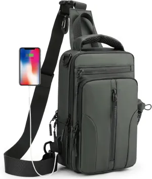 MAYMOONER Anti Theft Crossbody Backpack Shoulder Sling Bag Men Women One Strap Motorcycle Messenger Bag Daypack for Cycling
