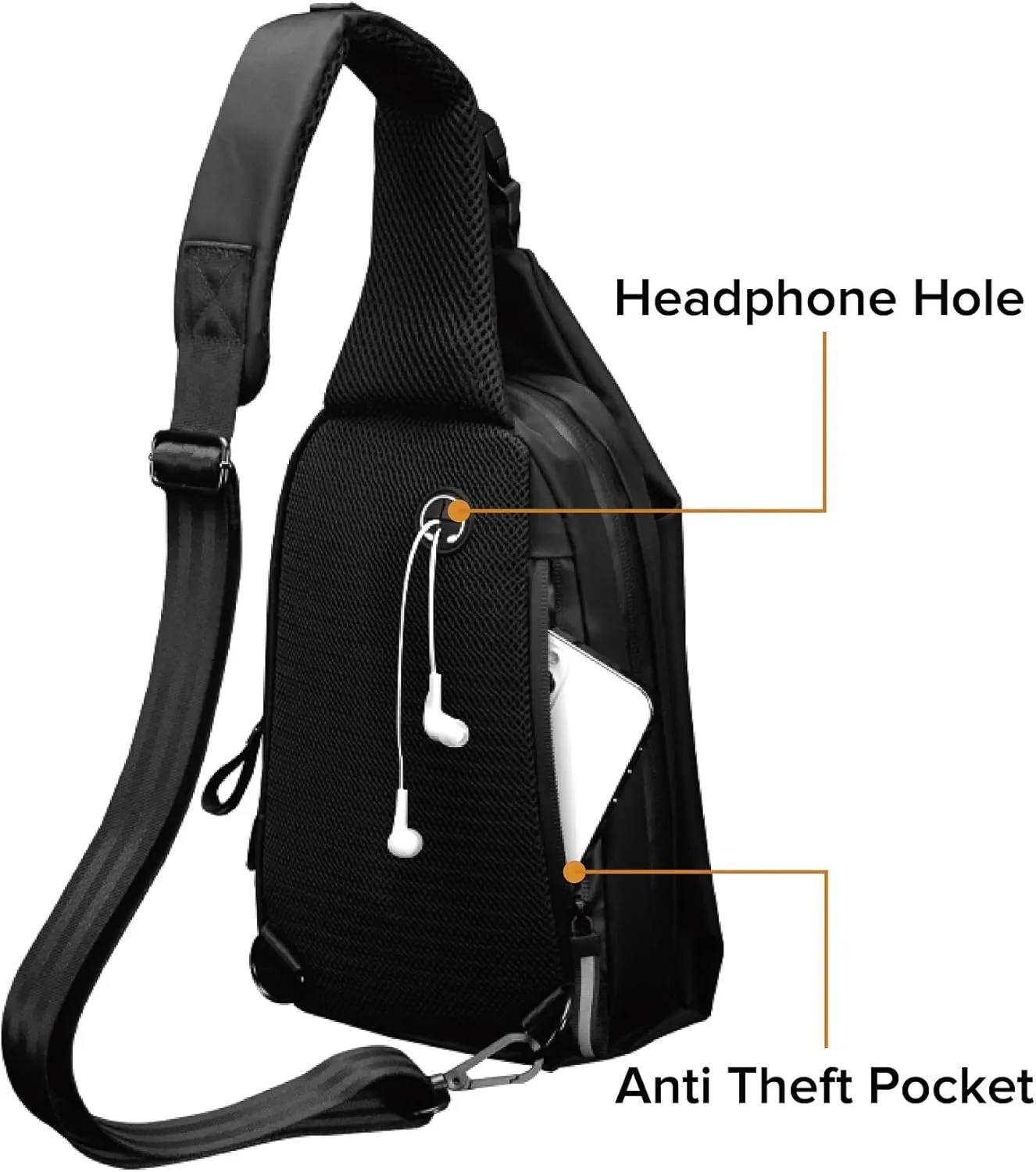 MAYMOONER Small Sling Shoulder Crossbody Bag Men Women One Strap Casual Chest Bags Slim Backpack for Outdoor Travel Biking
