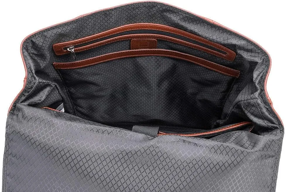 McKlein 17" Leather, Two-Tone, Flap-Over, Laptop & Tablet Backpack- ELEMENT- Black
