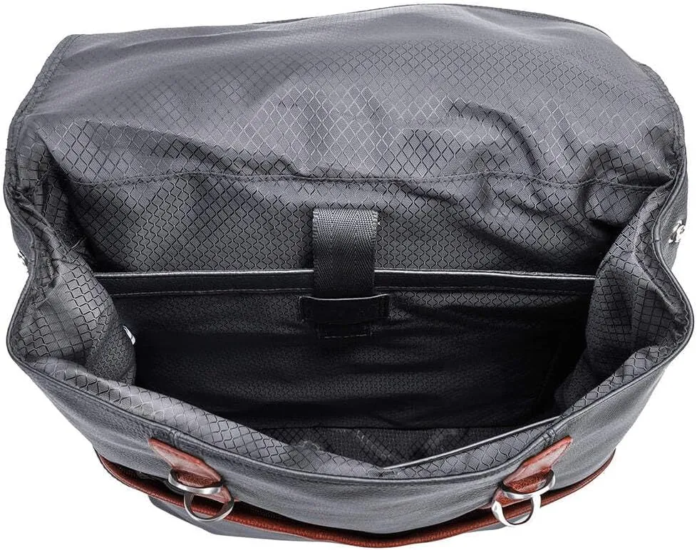 McKlein 17" Leather, Two-Tone, Flap-Over, Laptop & Tablet Backpack- ELEMENT- Black