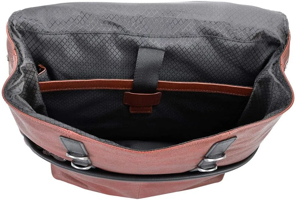 McKlein 17" Leather, Two-Tone, Flap-Over, Laptop & Tablet Backpack- ELEMENT- Black