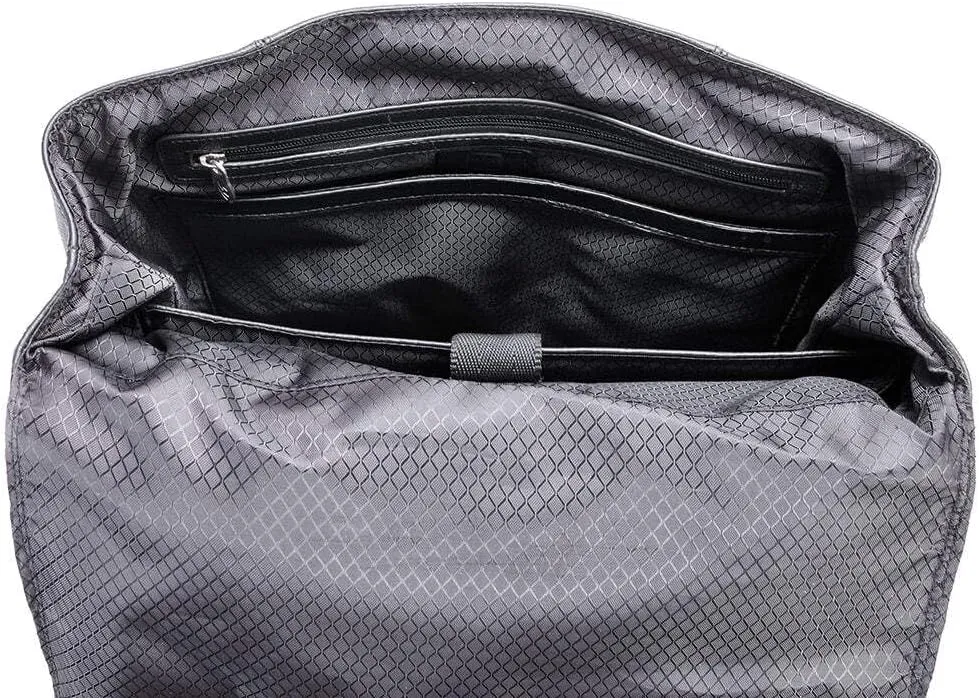 McKlein 17" Leather, Two-Tone, Flap-Over, Laptop & Tablet Backpack- ELEMENT- Black