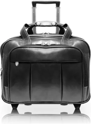 McKlein Detachable-Wheeled Laptop Briefcase, Black, 18"x8.75"x14.5"