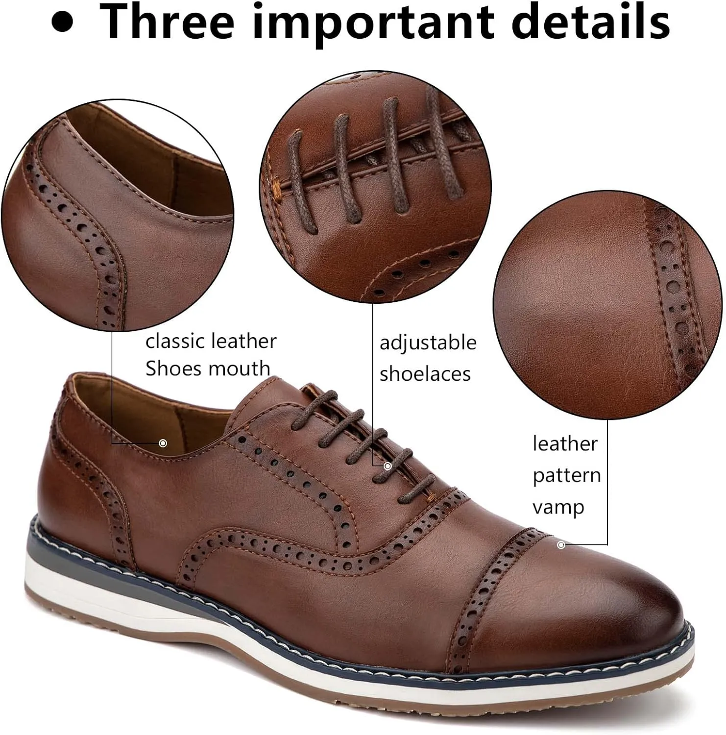 Meijiana Men's Oxfords Casual Dress Shoes Leather Lace Up Shoes for Men Business Oxford Shoes