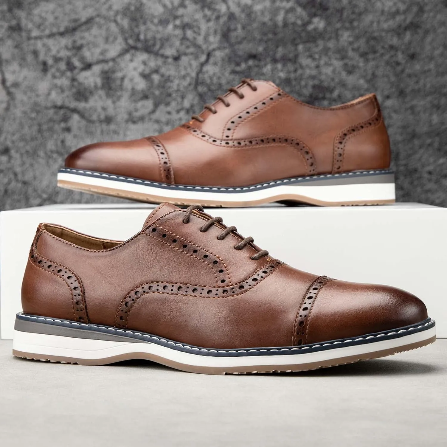 Meijiana Men's Oxfords Casual Dress Shoes Leather Lace Up Shoes for Men Business Oxford Shoes