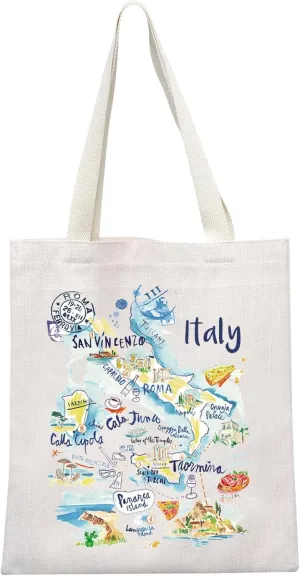 MEIKIUP Italy Vacation Tote Bag - Travel & Souvenir Shopping Bag for Italy Honeymoon Memories
