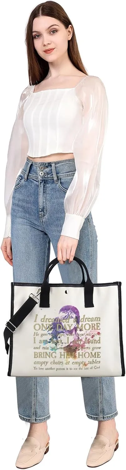 MEIKIUP Les Aesthetic Mis Quote Musical Canvas Tote Bag Musical Theater Fans Gift I Dreamed a Dream Tote Bag