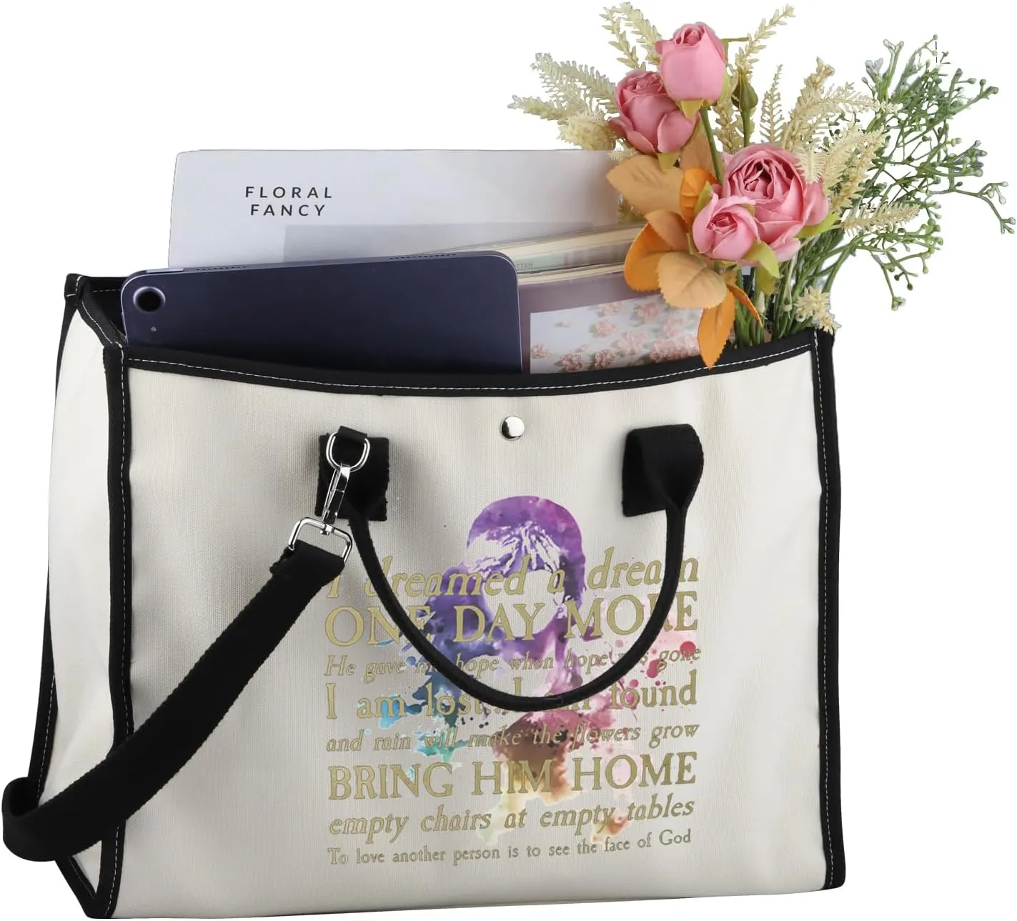 MEIKIUP Les Aesthetic Mis Quote Musical Canvas Tote Bag Musical Theater Fans Gift I Dreamed a Dream Tote Bag