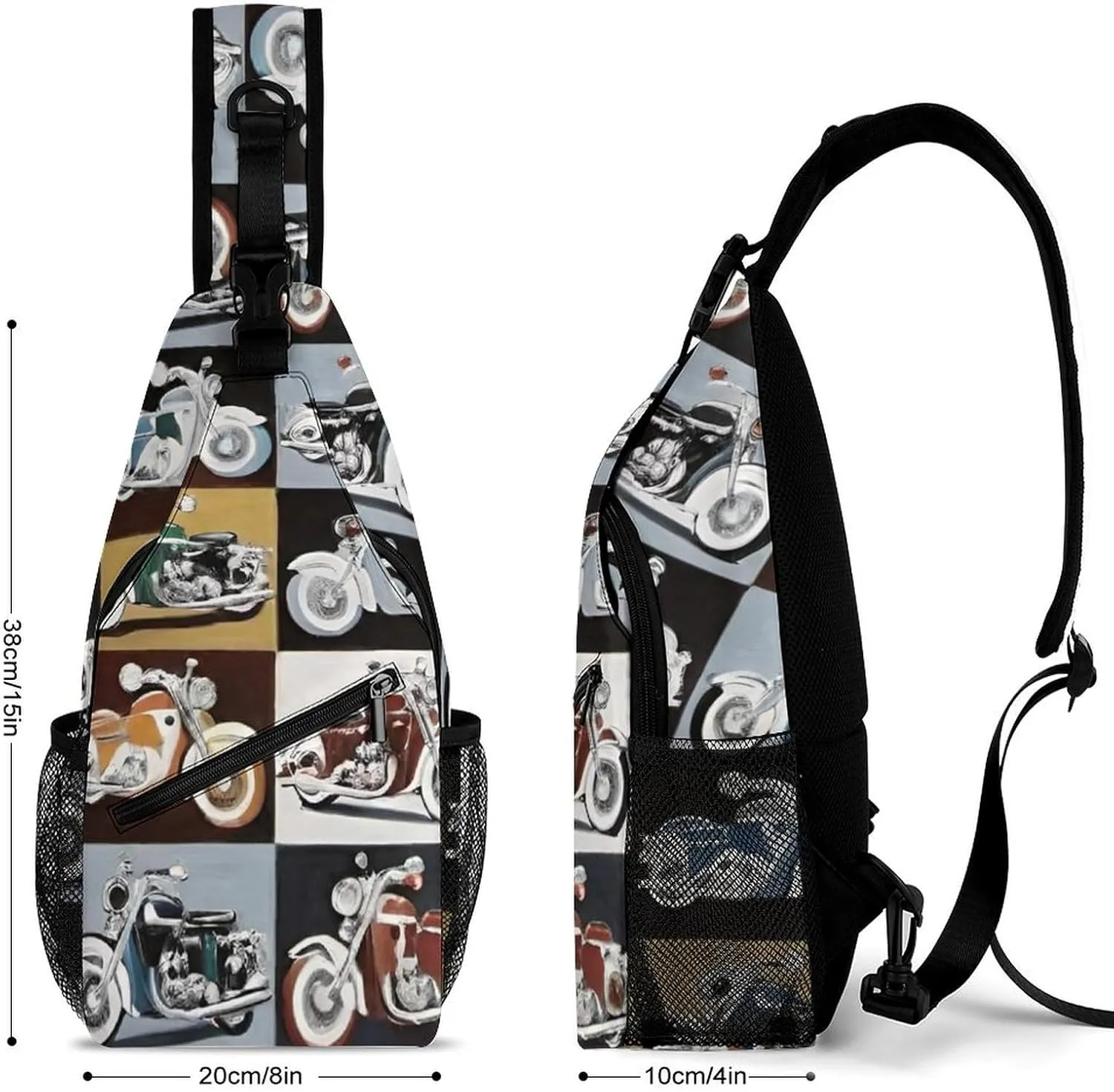 Men & Women Gym Crossbody Sack Satchel Outdoor Hiking Bag, Biker For Life Motorcycle Art Sling Backpack Rucksack for Outdoors Running Climbing - Handy Tote Bags