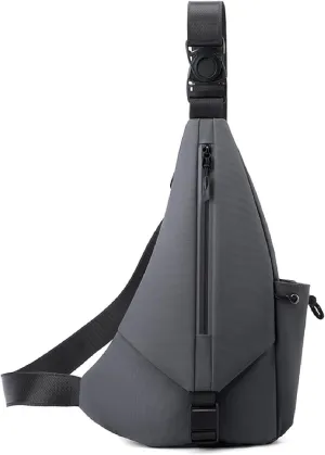 Men Crossbody Bag Sling Waterproof Shoulder Bag Travel Hiking Chest Bag Daypack(Gray)