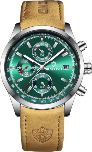 Men Quartz Watch Luxury Sports Waterproof Chronograph Luminous Date Man Wristwatch Business Leather Men's Watches Clock