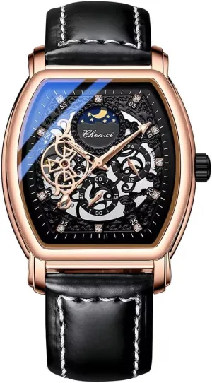 Men Watches Automatic Mechanical Watch Business Date Clock Mechanical Tourbillon Fashion Leather Watches for Men