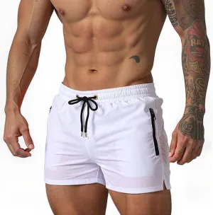 Mens 5" with Zipper Quick Dry Beach Shorts for Swimming Men Bathing Suit