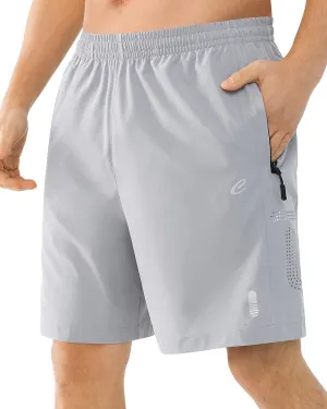 Men's 7" Quick-Dry Hiking Shorts UPF50  Reflective, Lightweight 3 Zipper Pockets Stretch for Running Gym Outdoor