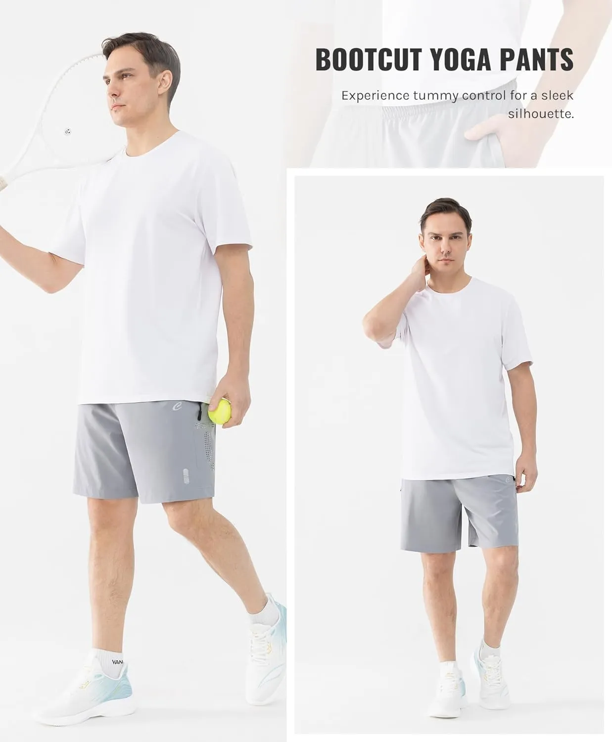 Men's 7" Quick-Dry Hiking Shorts UPF50  Reflective, Lightweight 3 Zipper Pockets Stretch for Running Gym Outdoor