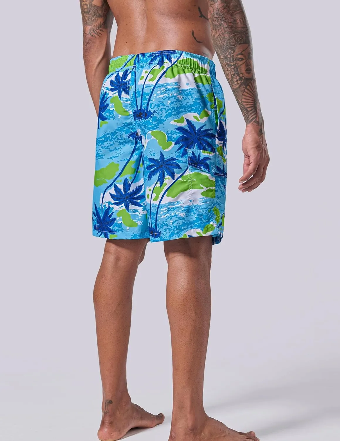 Men's 9" Quick Dry Swim Trunks with Mesh Lining and Cargo Pockets, Beach Shorts Bathing Suits