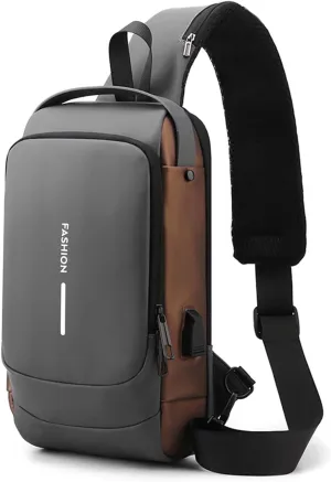 Men's and Women's Anti theft crossbody bag, Sling Bag USB Chest Bag, Shoulder bags crossbody