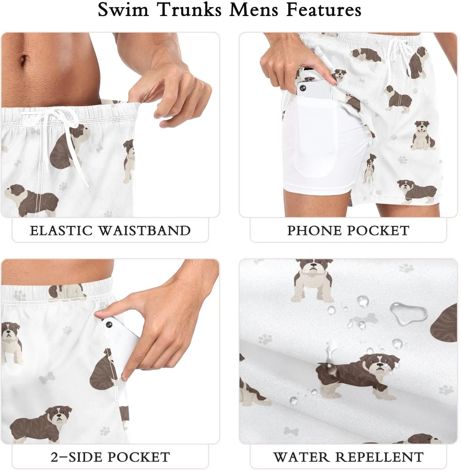 Men's Athletic Shorts Ice Cream Doughnuts Cupcakes Mens Gym Running Shorts for Men Boys Quick Dry S