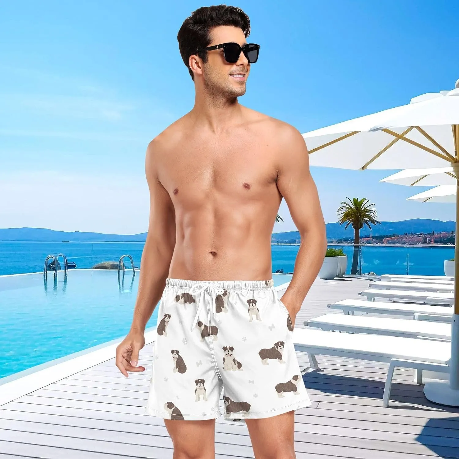 Men's Athletic Shorts Ice Cream Doughnuts Cupcakes Mens Gym Running Shorts for Men Boys Quick Dry S