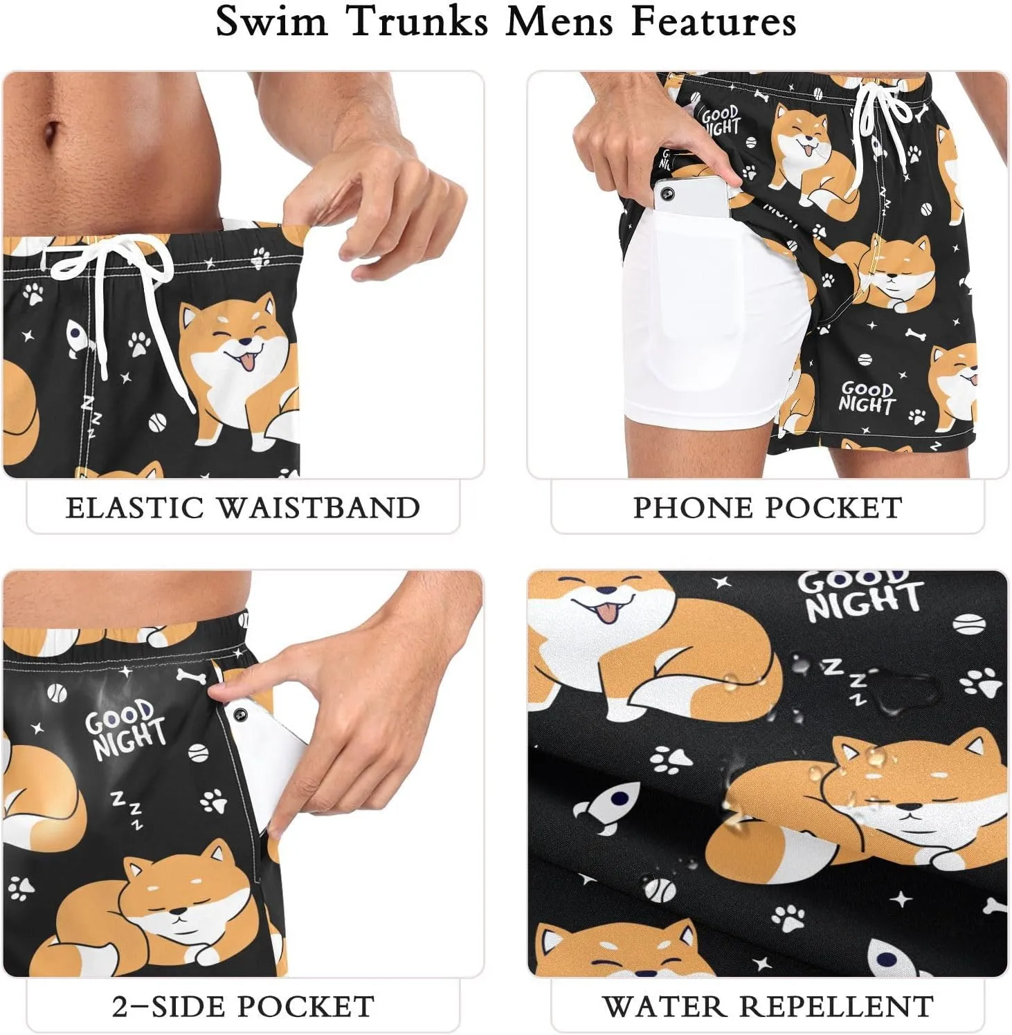 Men's Athletic Shorts Ice Cream Doughnuts Cupcakes Mens Gym Running Shorts for Men Boys Quick Dry S