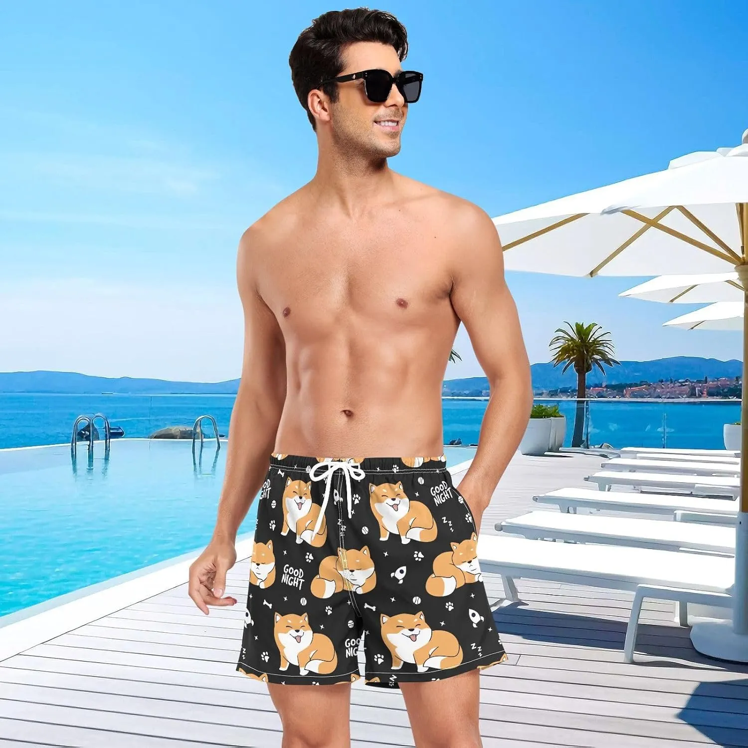 Men's Athletic Shorts Ice Cream Doughnuts Cupcakes Mens Gym Running Shorts for Men Boys Quick Dry S