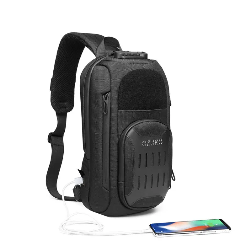 Men's Black Large Capacity Tactics Multifunctional Bags