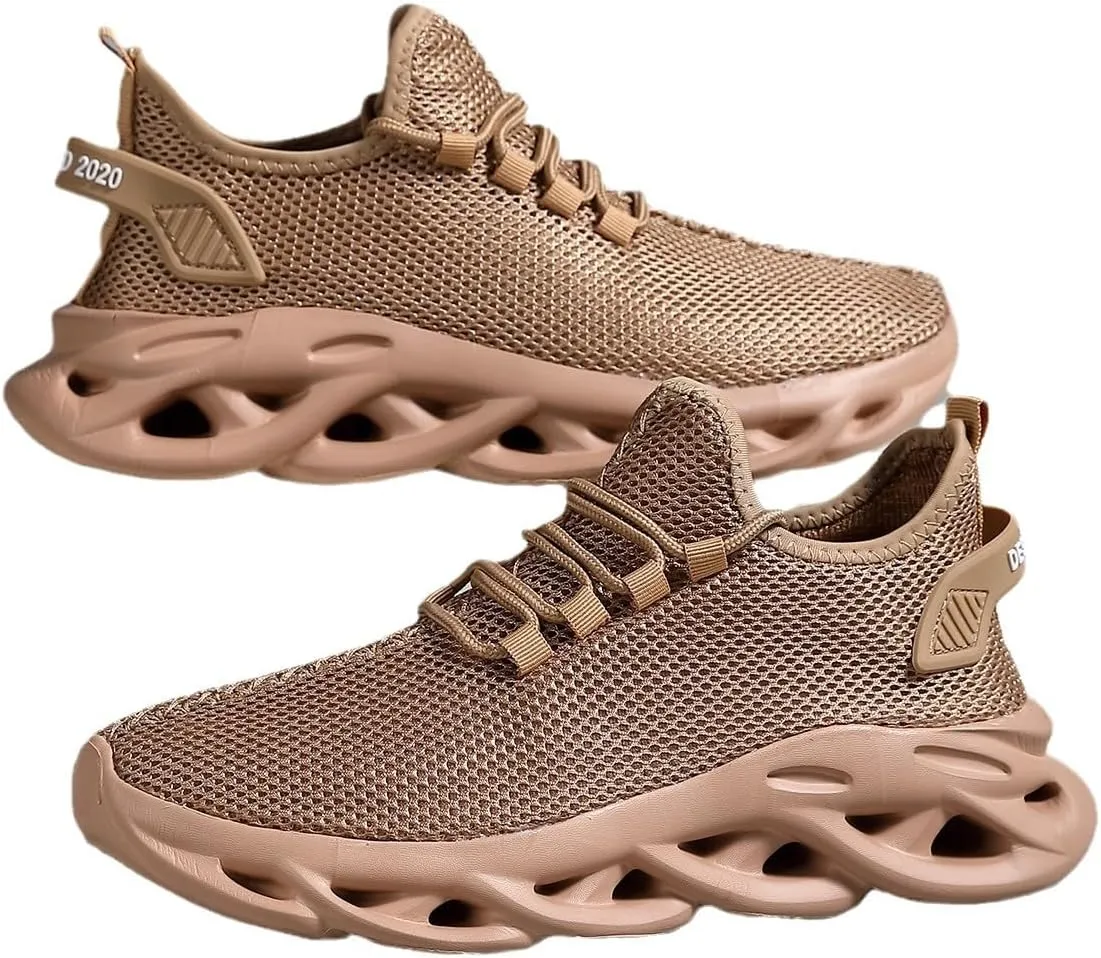Men's Blade Sneakers Running Shoes Slip-on Sneakers with Shoelaces - Odor-Resistant Athletic Shoes - Lightweight and Breathable