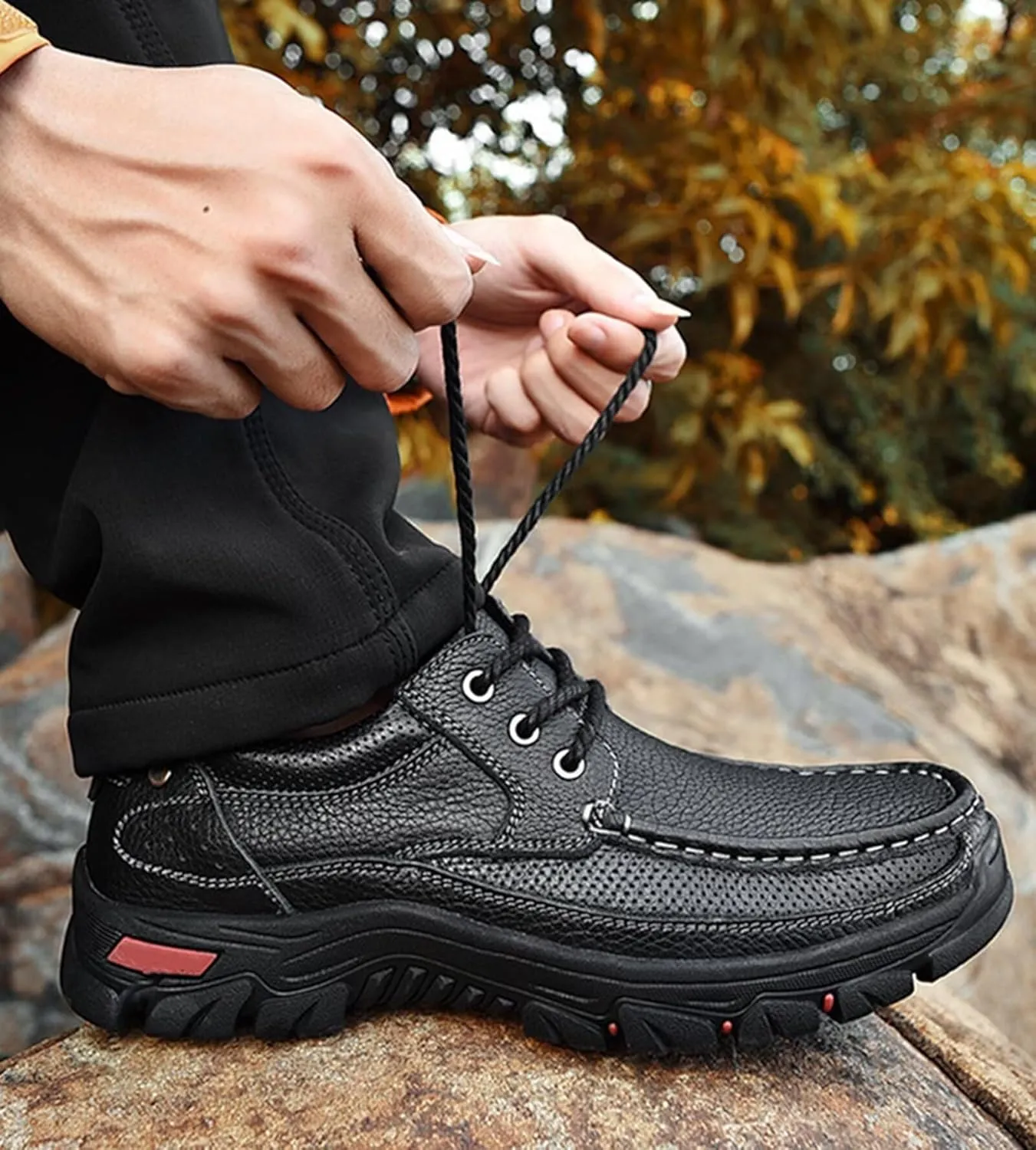 Men's Casual Leather Shoes Comfortable Driving Loafers Walking Shoes Business Shoes Hiking Shoes