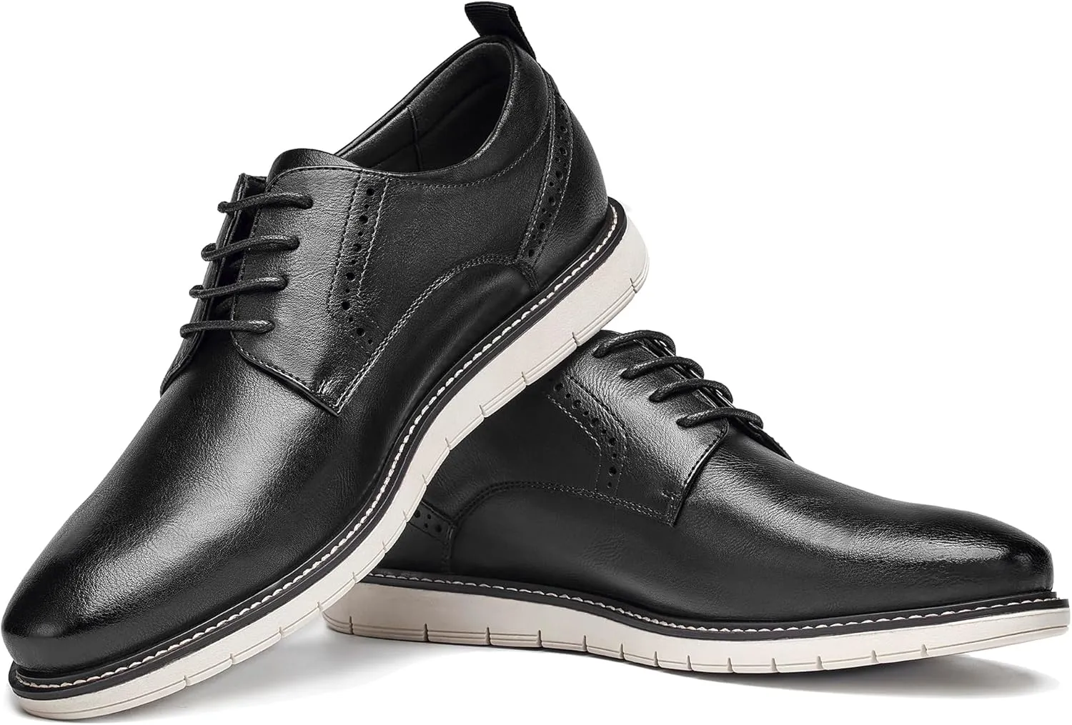 Men's Casual Oxfords Plain Toe Business Formal Dress Shoes Brown Black