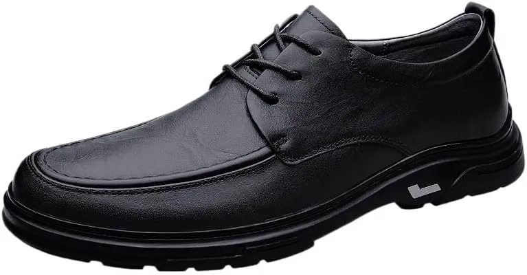 Men's Classic Retro Wingtip Dress Shoes Casual Lace-Up Comfortable Leather Shoes Daily Anti-Slip Low-Top Oxfords