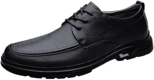 Men's Classic Retro Wingtip Dress Shoes Casual Lace-Up Comfortable Leather Shoes Daily Anti-Slip Low-Top Oxfords
