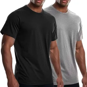 Men's Cooling Athletic Shirts Bamboo Viscose Anti Odor Moisture Wicking Workout Short Sleeve Lightweight Gym Tee