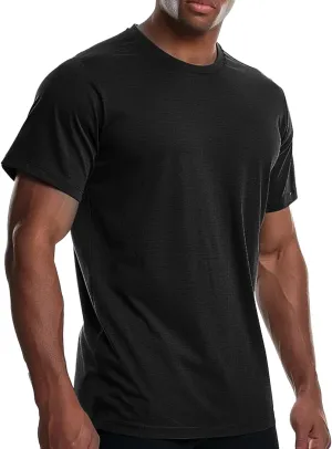Men's Cooling Athletic Shirts Bamboo Viscose Anti Odor Moisture Wicking Workout Short Sleeve Lightweight Gym Tee