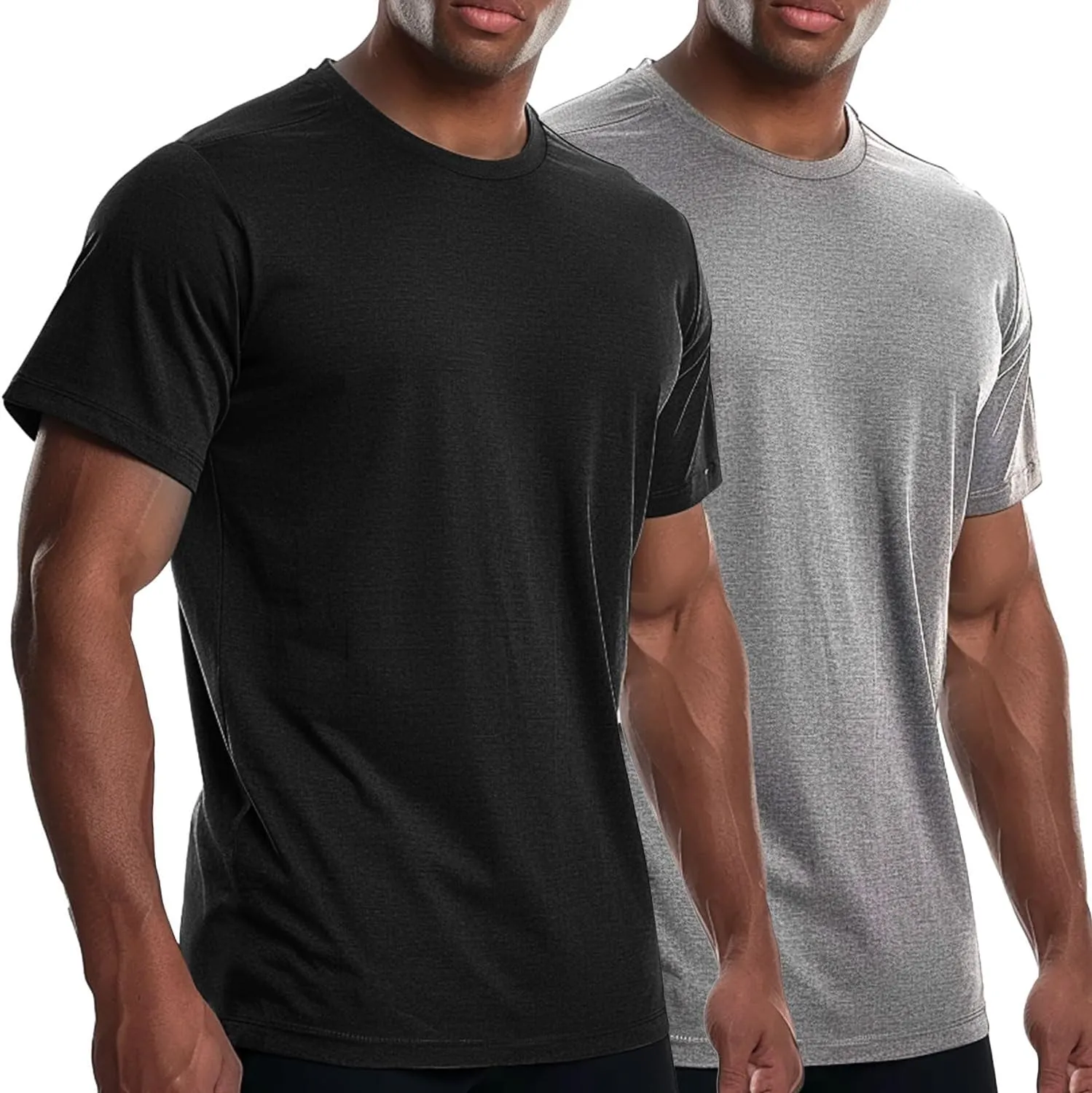 Men's Cooling Athletic Shirts Bamboo Viscose Anti Odor Moisture Wicking Workout Short Sleeve Lightweight Gym Tee