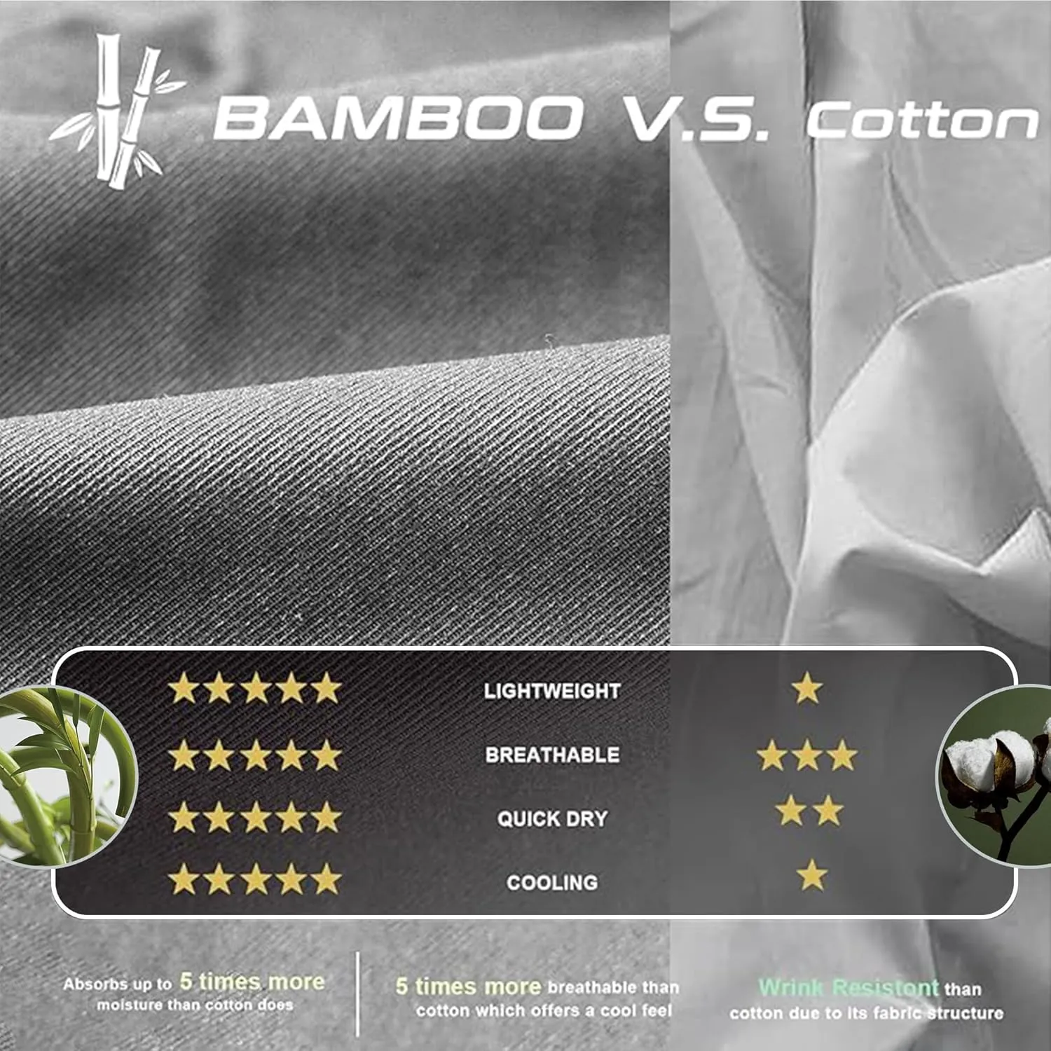 Men's Cooling Athletic Shirts Bamboo Viscose Anti Odor Moisture Wicking Workout Short Sleeve Lightweight Gym Tee