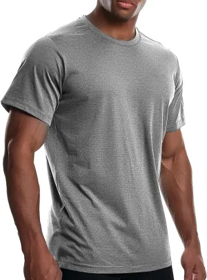 Men's Cooling Athletic Shirts Bamboo Viscose Anti Odor Moisture Wicking Workout Short Sleeve Lightweight Gym Tee
