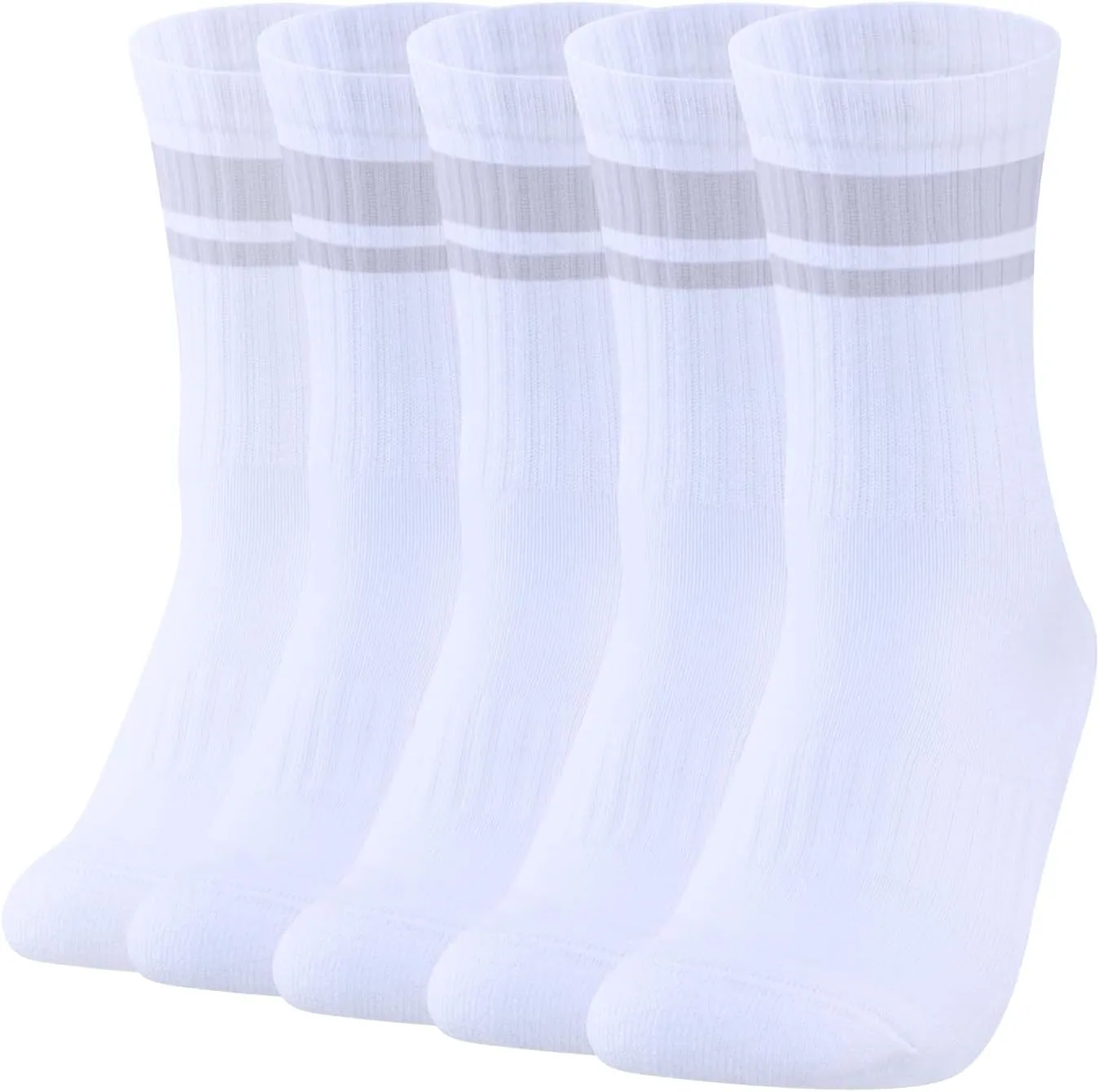 Mens Cushioned Crew Socks For Men, Sweat Wicking Gym Tennis Athletic Socks Mid Calf Casual Everyday Tube Socks