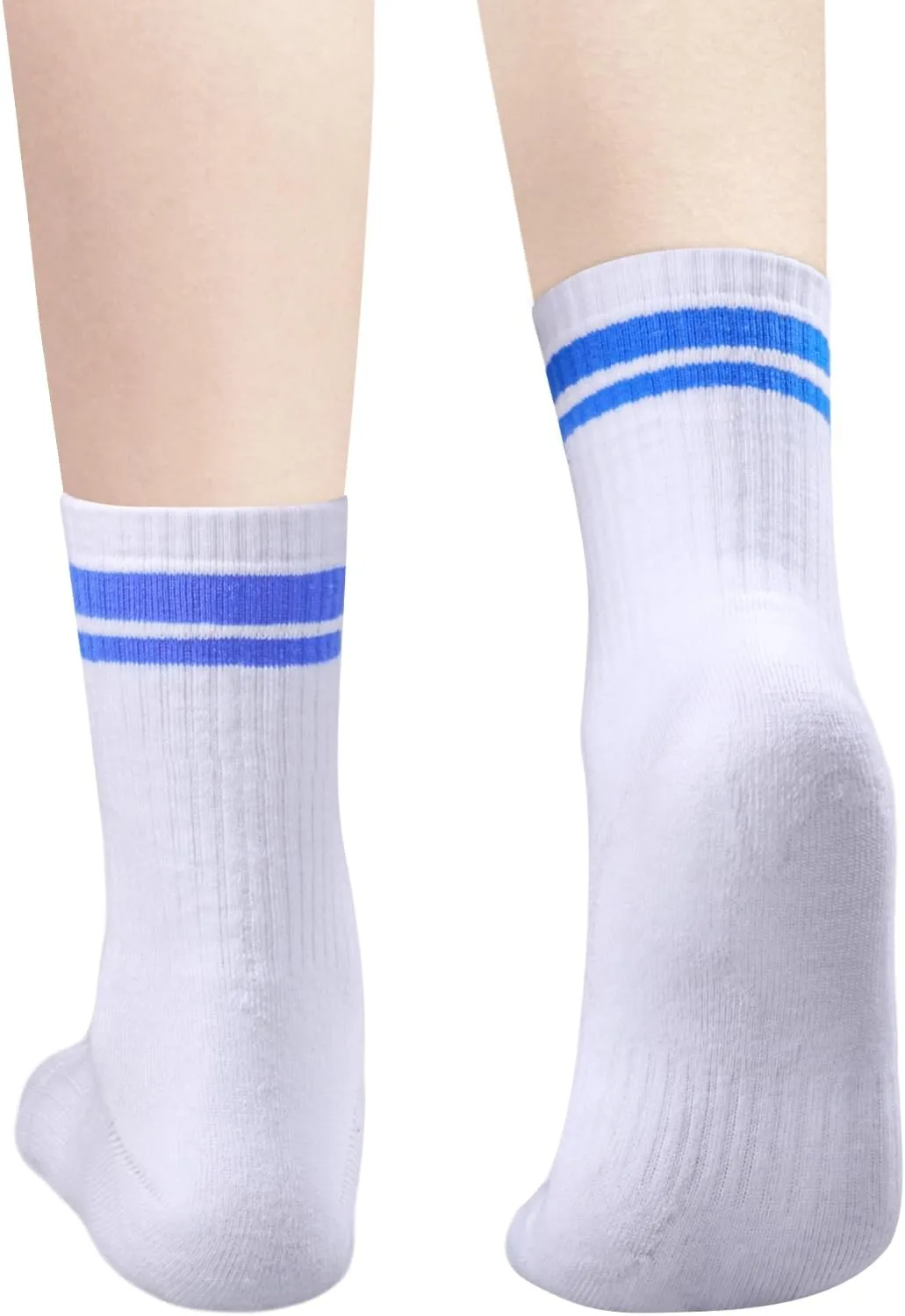 Mens Cushioned Crew Socks For Men, Sweat Wicking Gym Tennis Athletic Socks Mid Calf Casual Everyday Tube Socks