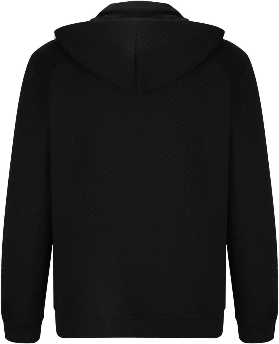 Mens Hoodies Waffle Long Sleeve Loose Tops Fall Quarter Zip up Hooded/No Hooded Sweatshirt Comfy Pullovers Clothes