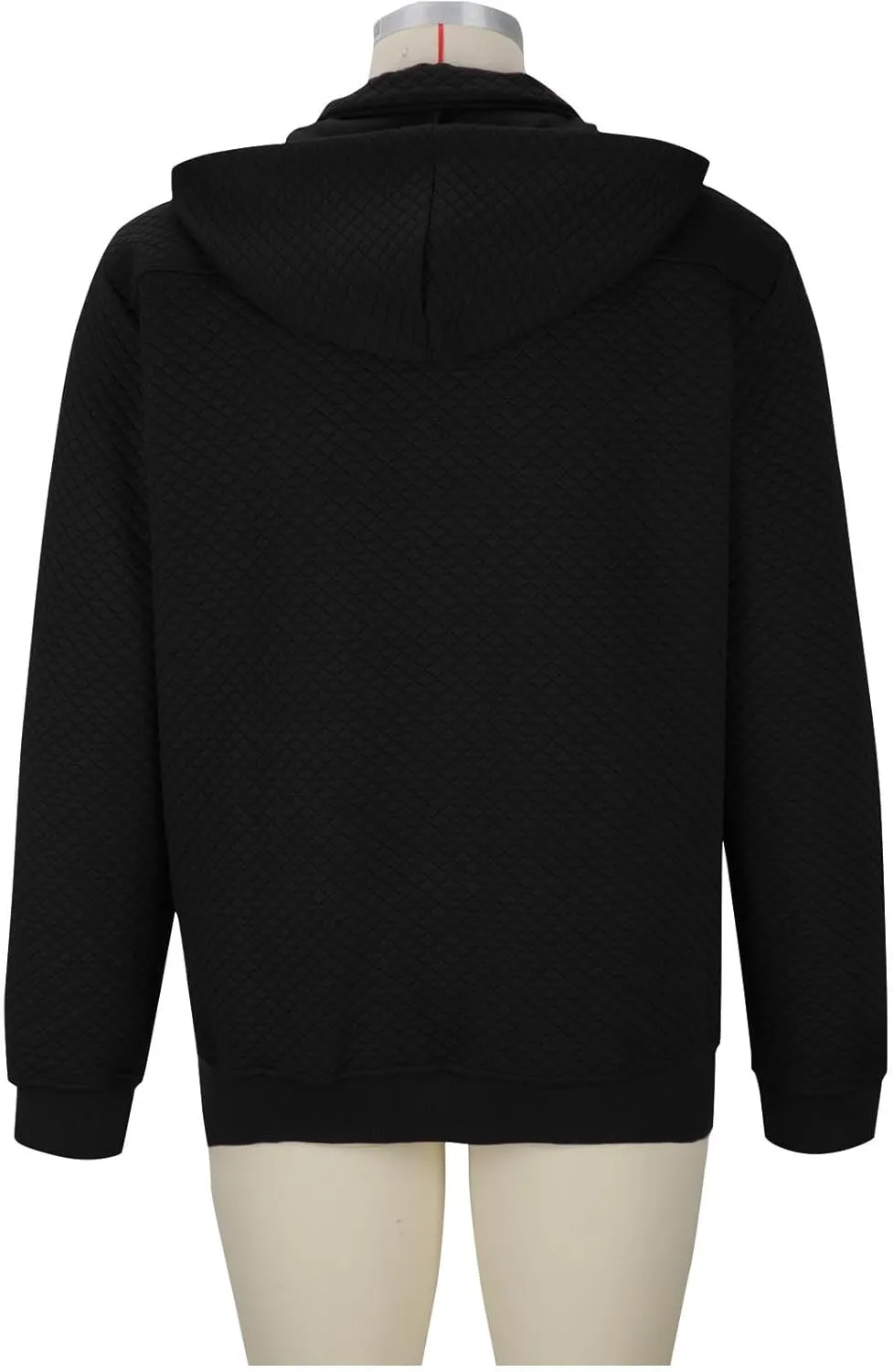 Mens Hoodies Waffle Long Sleeve Loose Tops Fall Quarter Zip up Hooded/No Hooded Sweatshirt Comfy Pullovers Clothes