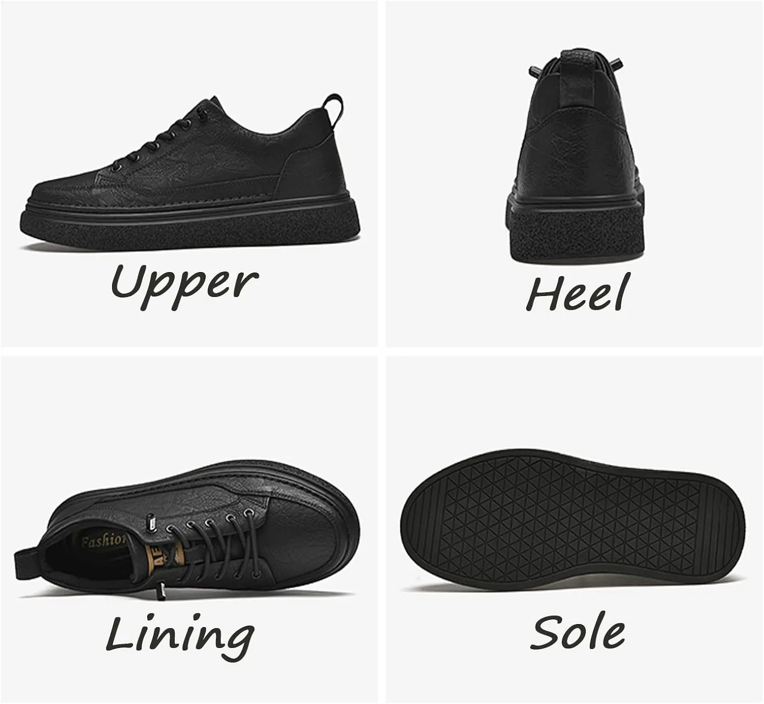 Mens Invisible Height Increasing Sneakers Cowhide Leather Moccasin Lace Up Elevator Dress Shoes - Extra 1.96 Inches Taller
