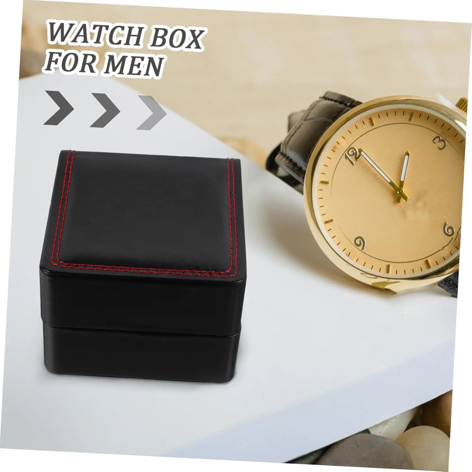 Mens Jewellery Box Box Leather Watch Case Watch Organizer Travel Watch Cufflinks for Men Pocket Watch Holder Black Watch Gift Box