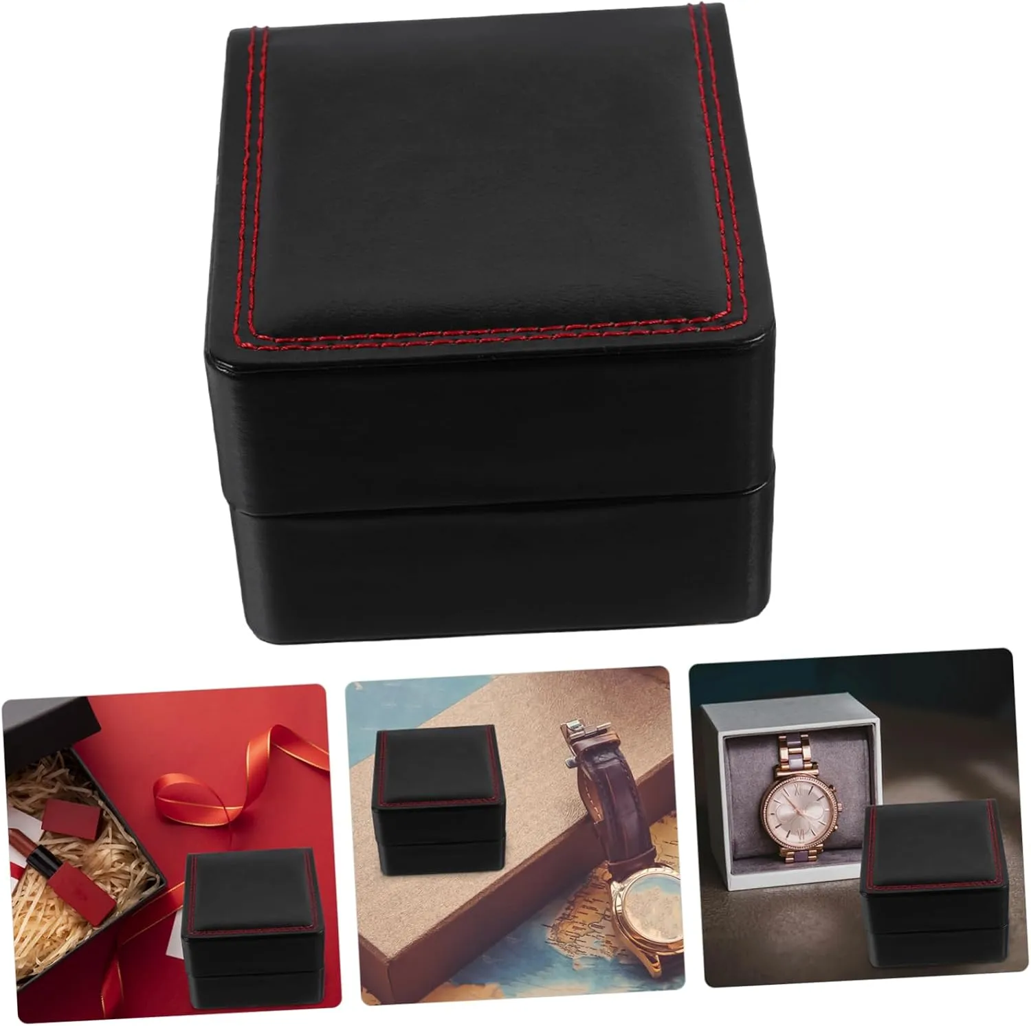 Mens Jewellery Box Box Leather Watch Case Watch Organizer Travel Watch Cufflinks for Men Pocket Watch Holder Black Watch Gift Box
