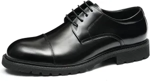 Men's Lace Up Derbys, Genuine Leather School Uniform Shoe Smart Office Work Formal Shoes for Male