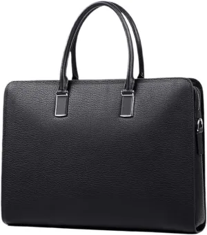 Men's Leather Handbag Business Commuter Briefcase Office Workplace