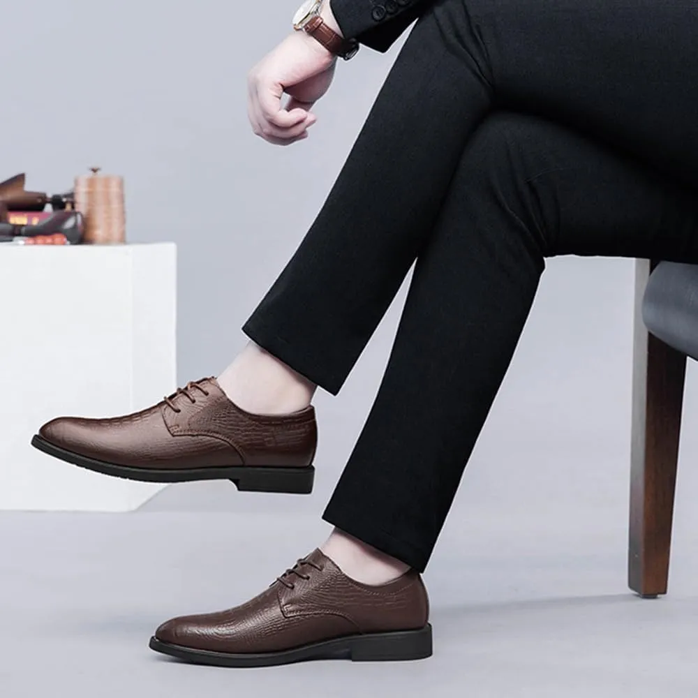 Mens Leather Shoes Dress Shoes Business Non Slip Casual Work Formal Patent Leather Formal Oxford Shoes